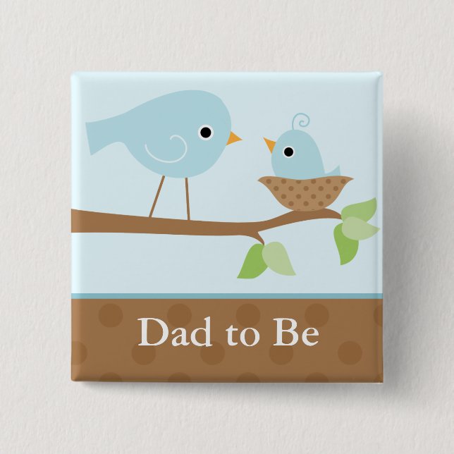 Baby Bird's Nest (blue) 15 Cm Square Badge (Front)