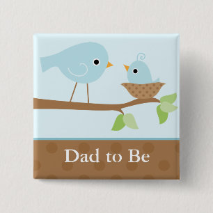 Baby Bird's Nest (blue) 15 Cm Square Badge