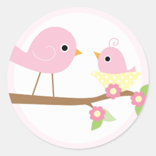 Baby Bird's Nest (pink) Classic Round Sticker