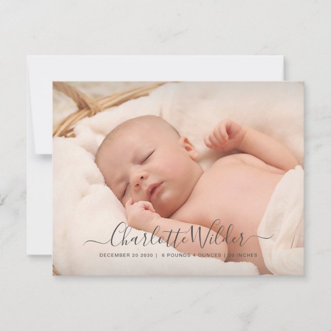 Baby Birth 2 Photos Announcement  (Front)