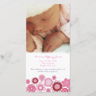 Baby Birth Announcement Custom Made Photo Card