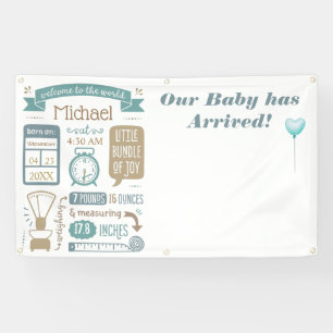 Baby Birth Announcement Customised Banner