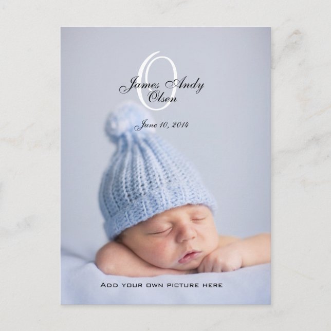 Baby Birth Announcement Photo Postcards (Front)