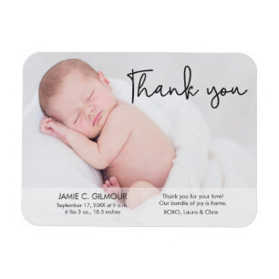 Baby Birth Announcement, Thank You Script Magnet