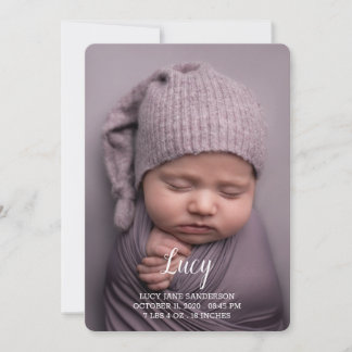 Baby birth card