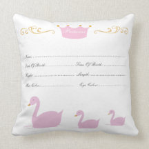 Baby birth certificate pillow