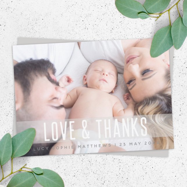Baby Birth Modern | Photo Family Cute Stylish Fun Thank You Card (Creator Uploaded)