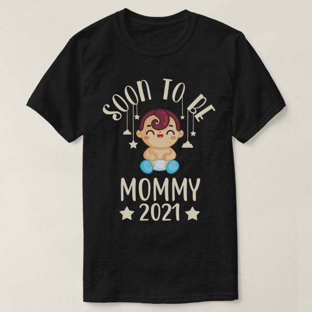 Baby Birth Mum 2021 Pregnancy Announcement Gifts T-Shirt (Design Front)