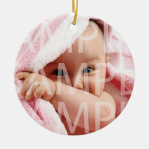 baby birth record holiday ornaments. golden ribbon ceramic tree decoration
