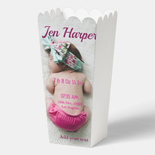 Baby birth stats add name place date keepsake memo favour box