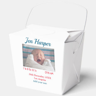 Baby birth stats add name place date keepsake memo favour box
