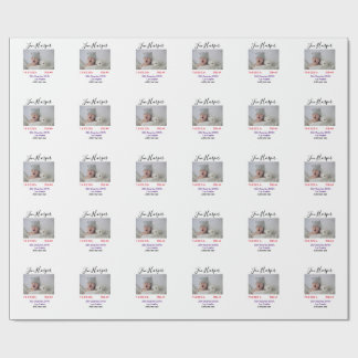 Baby birth stats add name place date keepsake memo wrapping paper