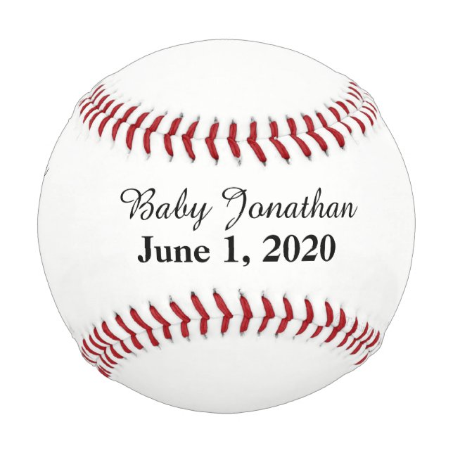 Baby Birth Stats Keepsake Baseball (Front)