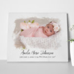 Baby Birth Stats Photo Newborn Keepsake Nursery  Canvas Print<br><div class="desc">Our personalised Baby Birth Stats Photo Newborn Keepsake Nursery personalised wall art prints will help you celebrate this special moment welcoming your new bundle of joy by gifting perfect heirloom gift for you to cherish for years to come. Decorate your bundle of joy nursery with this stylish poster. Order yours...</div>