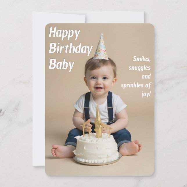 Baby Birthday Card for Instant Download (Front)