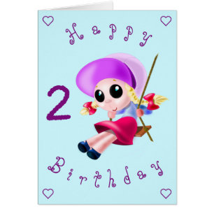 Baby Birthday Card Happy Girl - Your Text