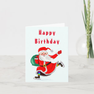 Baby Birthday Card Happy Santa Claus