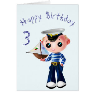 Baby Birthday Card Little Sailor - Personalised