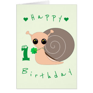 Baby Birthday Card Lucky Snail - Personalised