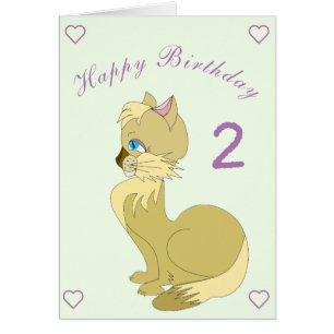 Baby Birthday Card Sweet Cat - Personalised