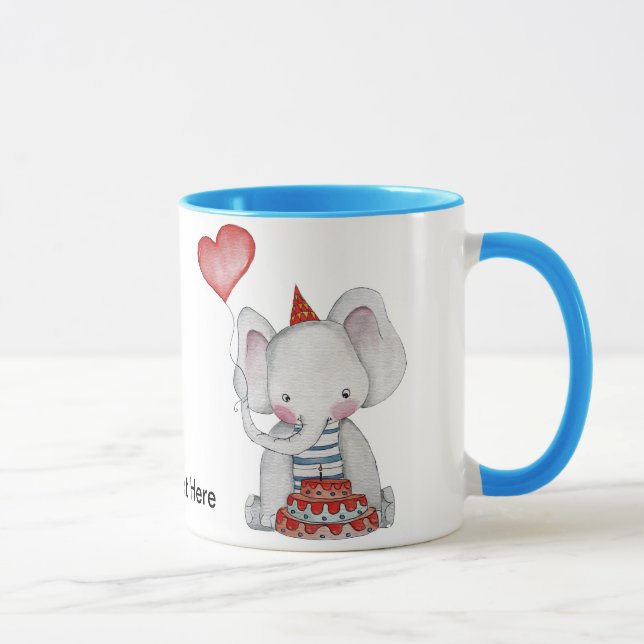 Baby Birthday Elephant Mug (Right)