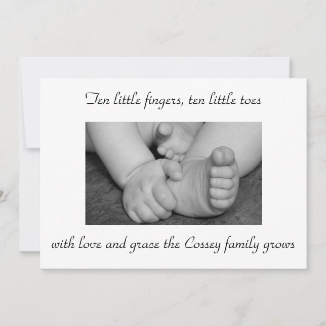 baby,black,and,white,feet,hands,photograph,big,... invitation (Front)
