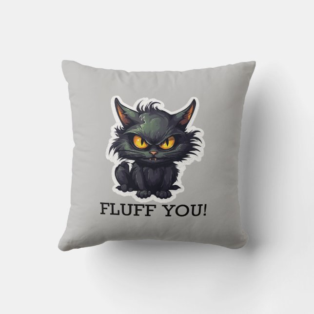 Baby Black Cat Design - Throw Pillow 16" x 16" (Back)