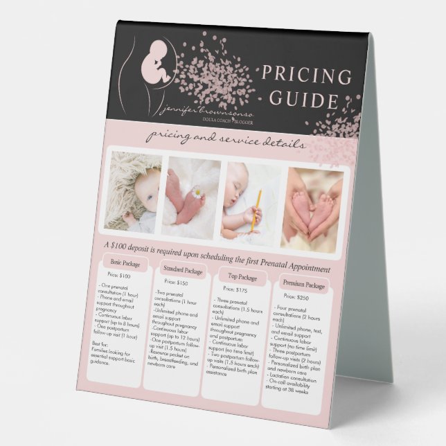 Baby Black Doula Birth Coach Service Price (Front)