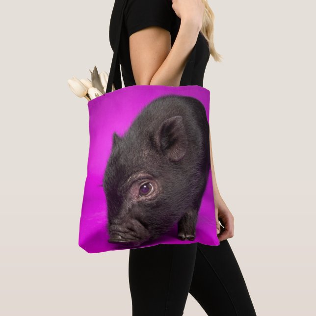Baby Black Pig Tote Bag (Close Up)