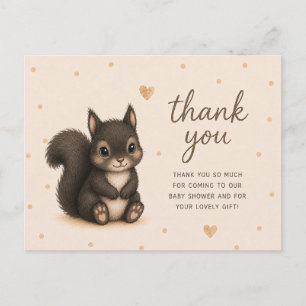 Baby Black Squirrel Baby Shower Thank You Postcard
