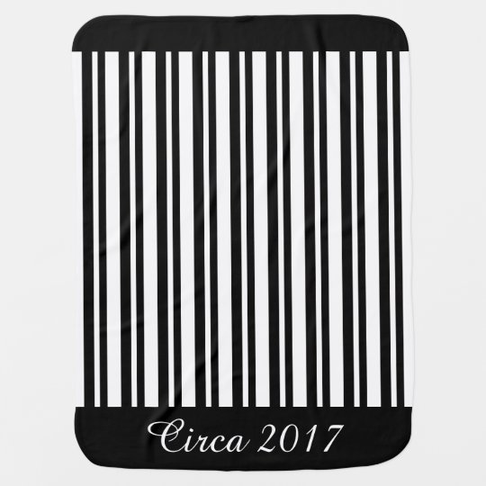 Baby-Blanket-Birth-Year-Circa_Stylish-Stripe's_Blk Baby Blanket