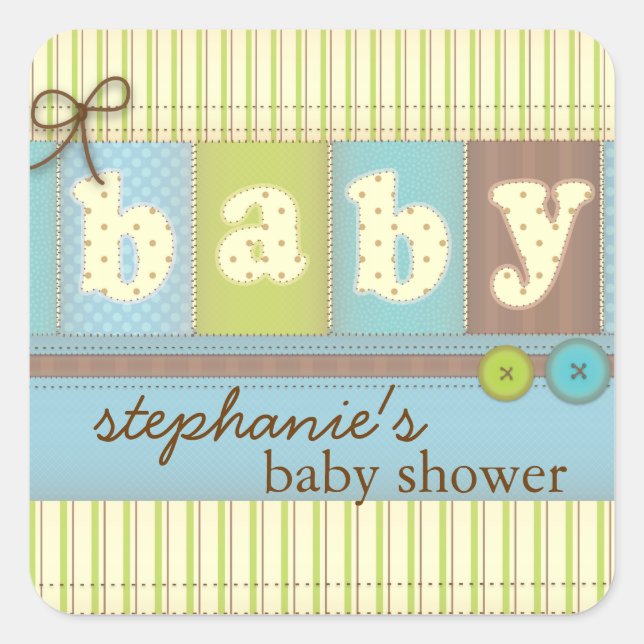 Baby Blanket Cute Quilt Baby Shower Sticker (Front)