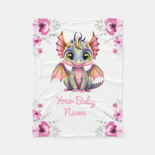 Baby Blanket Girl Dragon Name Custom Gift Idea