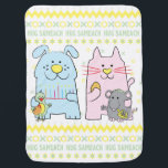 Baby Blanket "Hug Sameach/" Personalise<br><div class="desc">Baby Blanket "Hug Sameach." In place of Chag Sameach/Happy Holiday, let's wish our little ones, a "Hug Sameach, " just for the fun of it!!! A sweet design on both sides with place for personalisation on back. Choose your favourite font colour, size, style and wording for personalising this polyester fleece...</div>