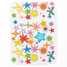 Baby blanket multi colour stars baby shower gift