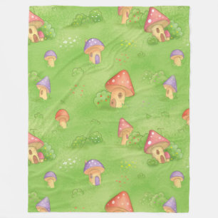 Baby blanket with mushrooms