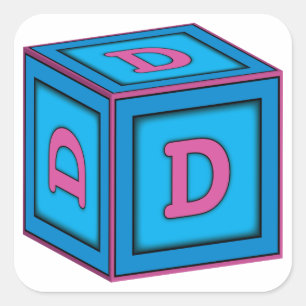 Baby Block Stickers - Letter "D"