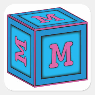Baby Block Stickers - Letter "M"