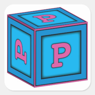 Baby Block Stickers - Letter "P"