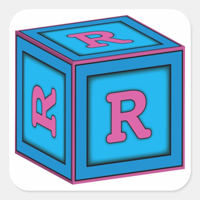 Baby Block Stickers - Letter "R" (Front)