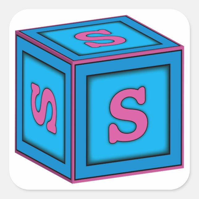 Baby Block Stickers - Letter "S" (Front)