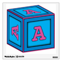 Baby Block Wall Decal - Letter A