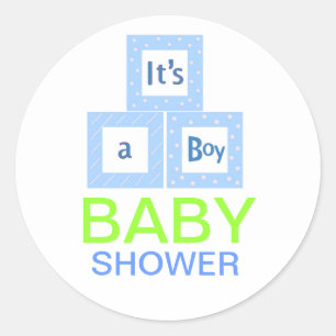 Baby Blocks Baby Shower Classic Round Sticker