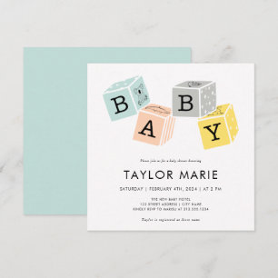 Baby Blocks Baby Shower Gender Neutral Invitation
