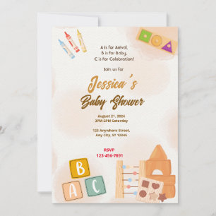 Baby Blocks Baby Shower Invitation