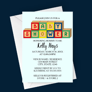 Baby Blocks Baby Shower Invitation