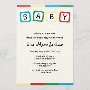 Baby Blocks Baby Shower Invitation - Boy or Girl