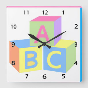 Baby Blocks Wall Clock