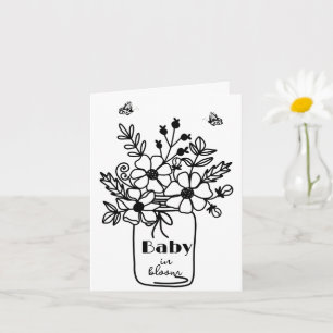 BABY BLOOM BLACK & WHITE DIGITAL DOWNLOAD INVITE