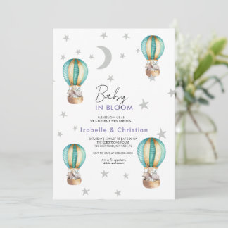 Baby Bloom Cute Rustic Animal Invitation